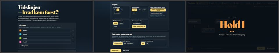 Skærmbillede af Tidslinjen